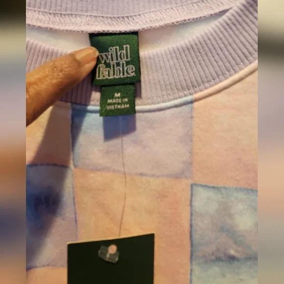 Pastel Checkered Sweatshirt NWT - Picture 4 of 6